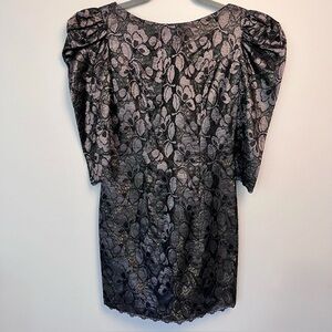 Vintage House of Bianchi Lace Overlay Cocktail Dress 6 Black
Gray 3/4 sleeves